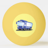 Balle De Ping Pong Illustration d'un bus moderne bleu mignon (Dos)