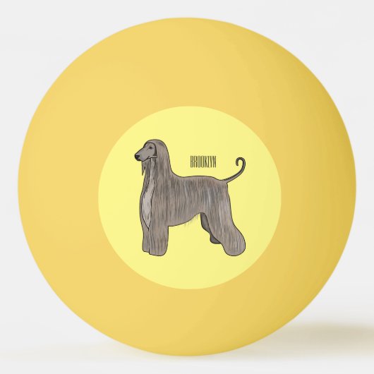Balle De Ping Pong Illustration d'un chien hound afghan (Devant)