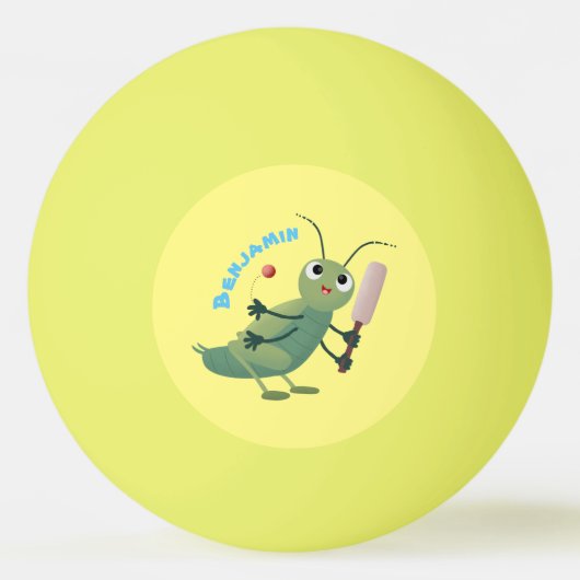 Balle De Ping Pong Illustration d'un insecte du cricket vert mou (Devant)