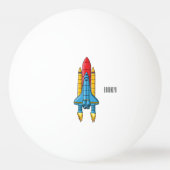 Balle De Ping Pong Illustration d'un vaisseau de fusées (Dos)