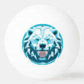 Balle De Ping Pong Illustration géométrique de l'ours polaire (Dos)