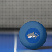 Balle De Ping Pong Illustration joyeuse du grand requin blanc (Filet)