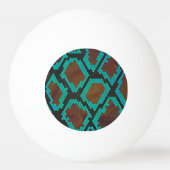Balle De Ping Pong Impression Brown et Turquoise de serpent (Devant)