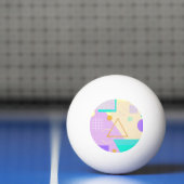 Balle De Ping Pong Impression jaune géométrique (Filet)