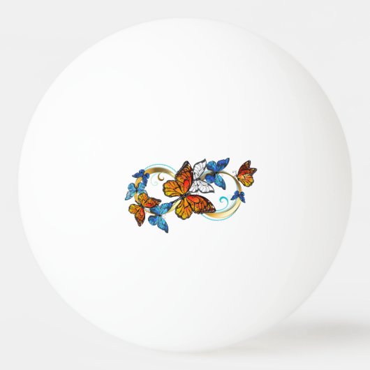 Balle De Ping Pong Infini de papillons monarques (Devant)