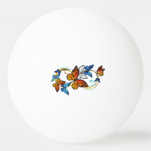 Balle De Ping Pong Infini de papillons monarques (Devant)