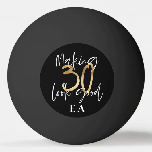 Balle De Ping Pong Initiales de 30e anniversaire personnalisées cadea (Devant)