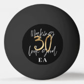 Balle De Ping Pong Initiales de 30e anniversaire personnalisées cadea (Dos)
