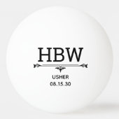 Balle De Ping Pong Initiales de l'Usher (Devant)