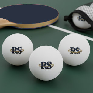Balle De Ping Pong Initiales Monogramme Orbite Or sur Toutes Couleurs
