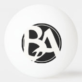Balle De Ping Pong Initiales surdimensionnées en blanc et noir (Devant)