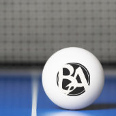 Balle De Ping Pong Initiales surdimensionnées en blanc et noir (Filet)