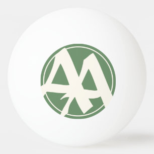 Balle De Ping Pong Initiales surdimensionnées en blanc et vert