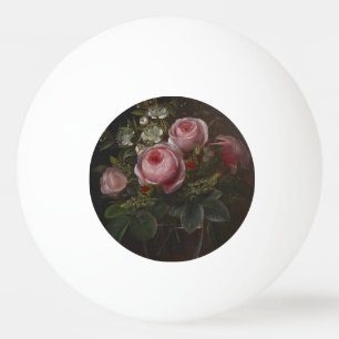 Balle De Ping Pong J.L. Jensen - Roses et Anémones en arbre dans un..