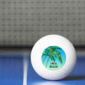 Balle De Ping Pong J'aime la plage, bleu tropical (Filet)