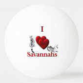 Balle De Ping Pong J'aime Savannah Chat Argent (Dos)