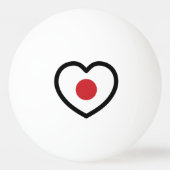 Balle De Ping Pong Japon | Coeur du drapeau japonais (Devant)