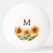 Balle De Ping Pong Jardin de tournesol Jaune Monogramme (Devant)