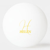 Balle De Ping Pong Jaune vif Monogrammé (Dos)