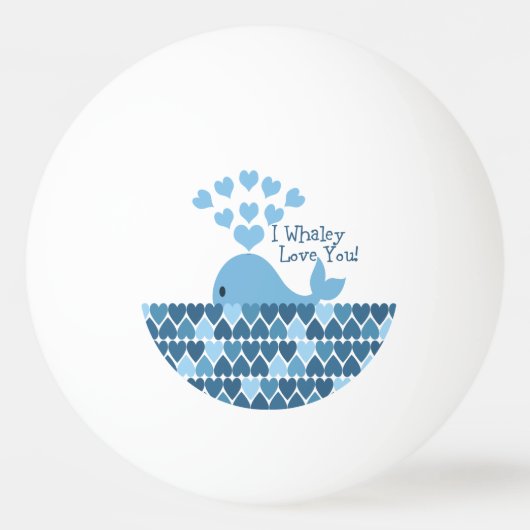 Balle De Ping Pong Je T'Aime Whaley ! Bleu (Devant)