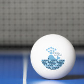 Balle De Ping Pong Je T'Aime Whaley ! Bleu (Filet)