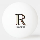 Balle De Ping Pong Jeu classique | Nom du monogramme Chic Initial (Devant)