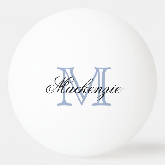 Balle De Ping Pong Jeu classique | Nom du monogramme Script bleu init (Devant)