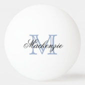 Balle De Ping Pong Jeu classique | Nom du monogramme Script bleu init (Dos)