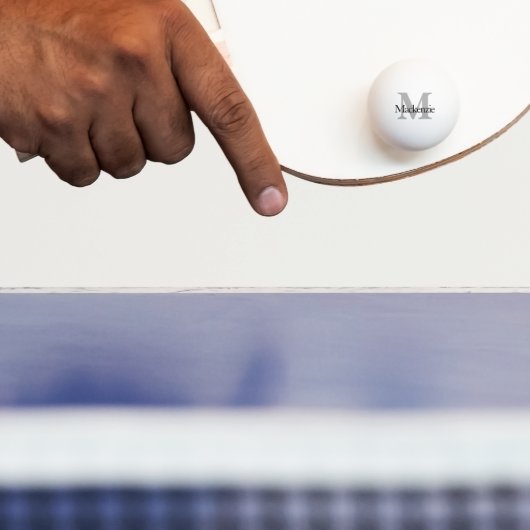 Balle De Ping Pong Jeu classique | Nom du monogramme Script Chic Init (Paddle)