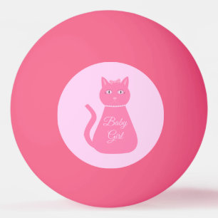 Balle De Ping Pong Joli chat fille rose sur mesure