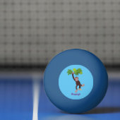 Balle De Ping Pong Joli chimpanzé dans la jungle suspendu dessin anim (Filet)