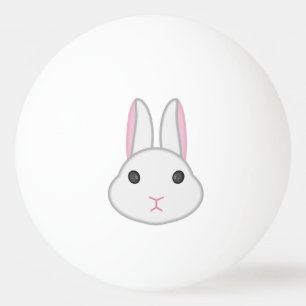 Balle De Ping Pong Joli visage blanc lapin
