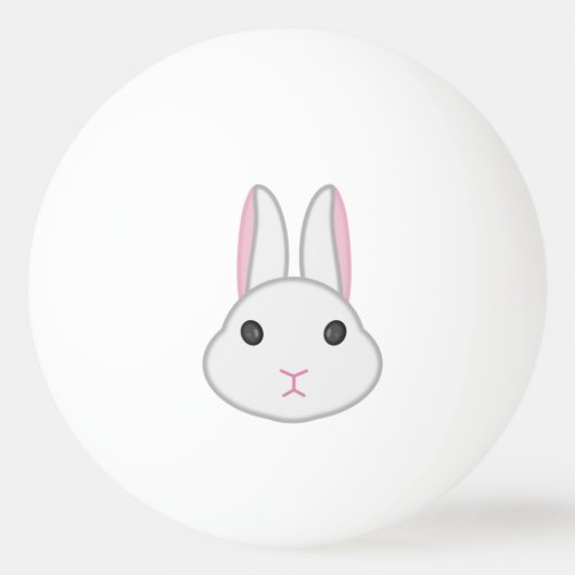 Balle De Ping Pong Joli visage blanc lapin (Devant)