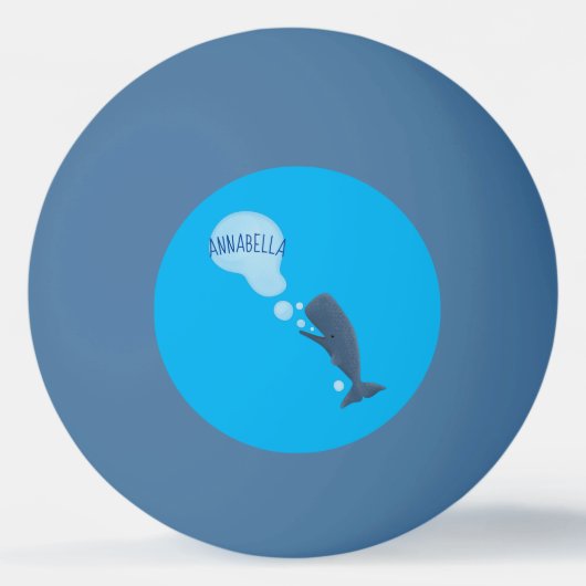 Balle De Ping Pong Jolie baleine à sperme soufflant bulles dessin (Devant)
