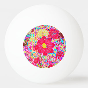 Balle De Ping Pong Jolies fleurs colorées et lumineuses