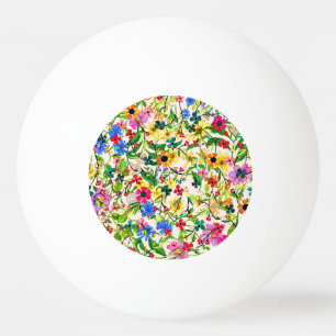 Balle De Ping Pong Jolies fleurs florales printanières colorées