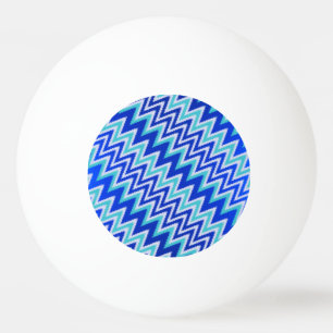 Balle De Ping Pong Jolies rayures zigzag bleu aqua