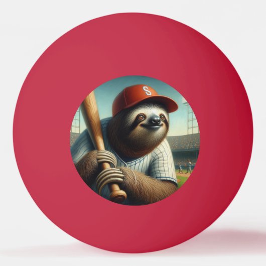Balle De Ping Pong Joueur de baseball Sloth (Devant)
