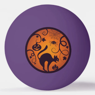 Balle De Ping Pong Joyeuse lanterne d'Halloween araignées et chauves-