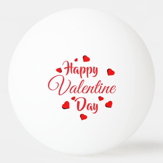 Balle De Ping Pong Joyeuse Saint Valentin blanc (Devant)