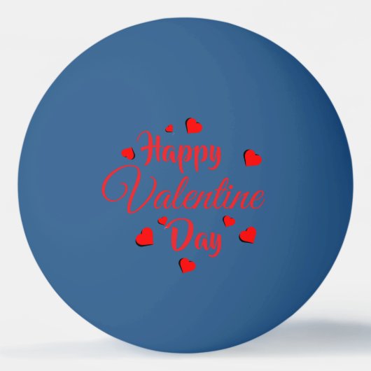 Balle De Ping Pong Joyeuse Saint Valentin bleu (Devant)