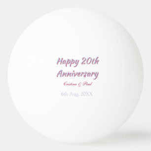 Balle De Ping Pong Joyeux 20e anniversaire DE MARIAGE NOM MARON VIOLE