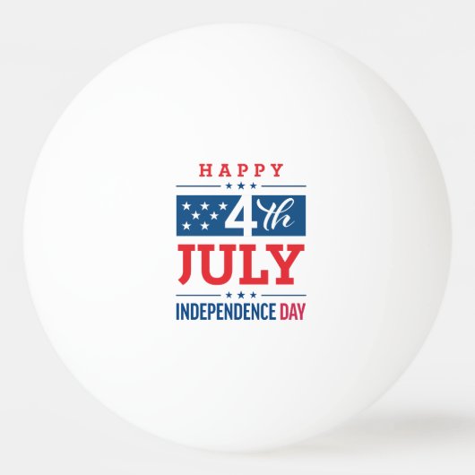 Balle De Ping Pong Joyeux Jour de l'Indépendance 4 juillet (Devant)