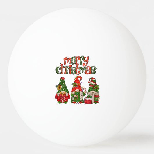 Balle De Ping Pong Joyeux Noël avec le Père Noël (Devant)