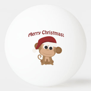 Balle De Ping Pong Joyeux Noël! père Noël Monkey