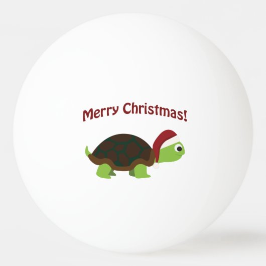 Balle De Ping Pong Joyeux Noël! père Noël Turtle (Dos)