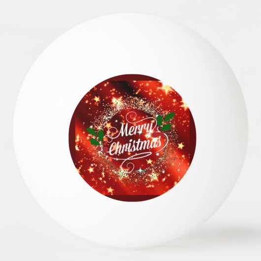 Balle De Ping Pong Joyeux Noël pétillant et parties scintillant (Devant)