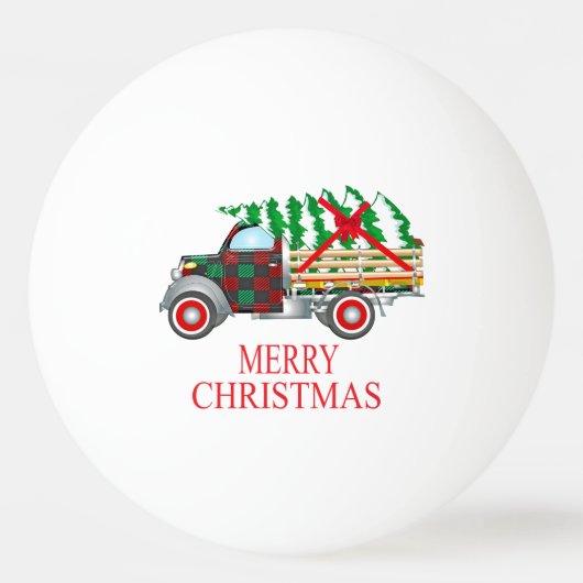 Balle De Ping Pong Joyeux Noël Photo Bild Tamplate Père Noël Neige (Devant)