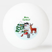 Balle De Ping Pong Joyeux Noël ! Snowman avec amis (Dos)