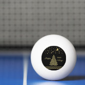 Balle De Ping Pong Joyeux Pawlidays, Or brillant Paw sapin de Noël (Filet)